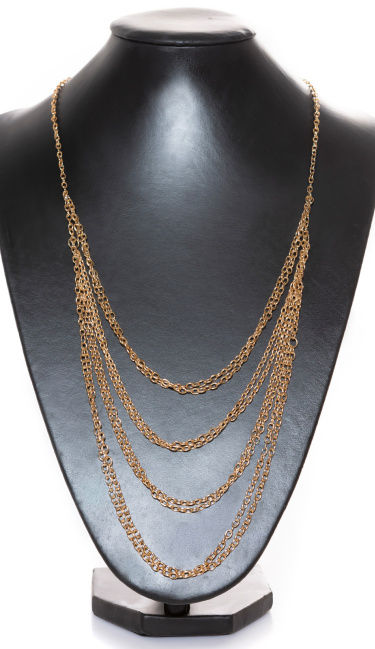 Trendy halsketting / rug chain goud